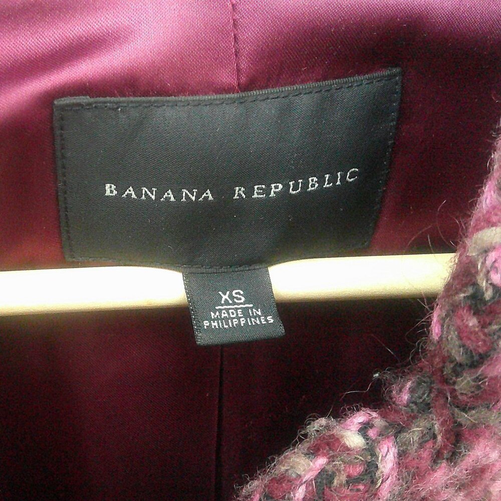 BANANA REPUBLIC Wool Tweed Single Breasted Coat XS - Picture 7 of 8
